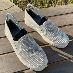 Skechers Skecherstreet memory foam white pearl slide on sneakers